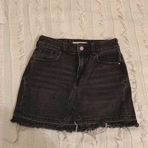Black denim skirt